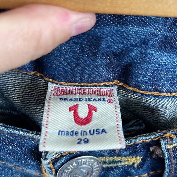 True Religion low rise flared dark wash flared denim jeans sz 29 - Picture 5 of 9